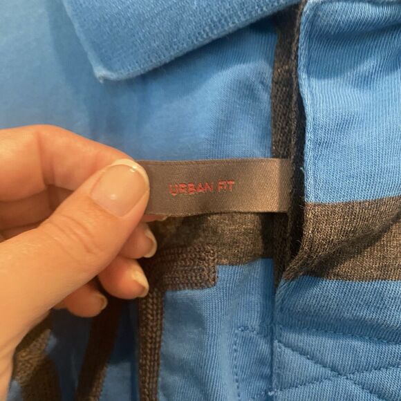 Vintage Esprit Rugby Shirt Men S Blue Striped Stitched Embroidered Urban Fit NWT - Picture 5 of 14